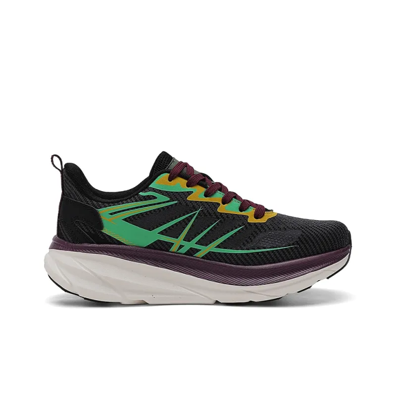 Warrior Breathable Lightweight Rebound Low Top Soft Cushion Midsole Casual Running Shoes Men's Black-3