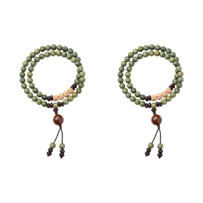 Strange Snow Green Sandalwood Wooden Bracelets Unisex-19