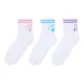 White, Blue, Purple, Pink-Crew Socks