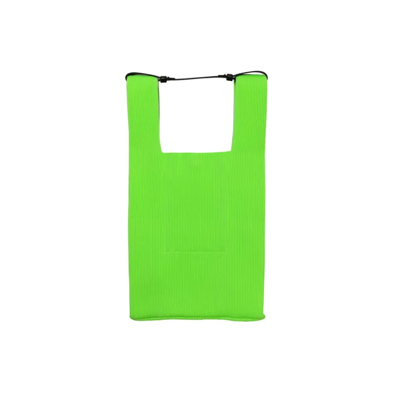 LASTFRAME Recycled Polyester Handbag Large Size Unisex Lime Green Ecru-1