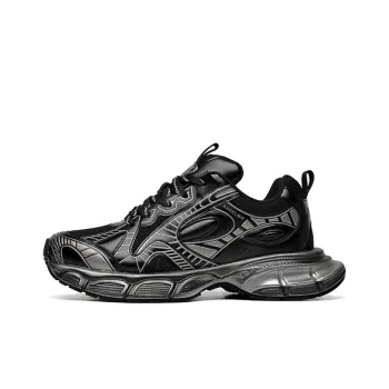 Angelmi Wear-Resistant Breathable Lightweight Height Increasing Low-Top Chunky Sneakers Unisex Black