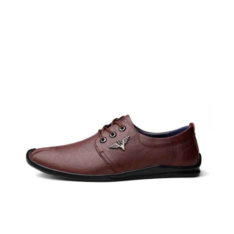 LAORENTOU Dress Shoes Men Low Top Light Brown/Dark Brown-10