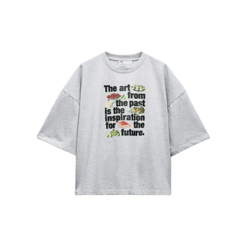 ZARA T-Shirts Women's Marbled Gray