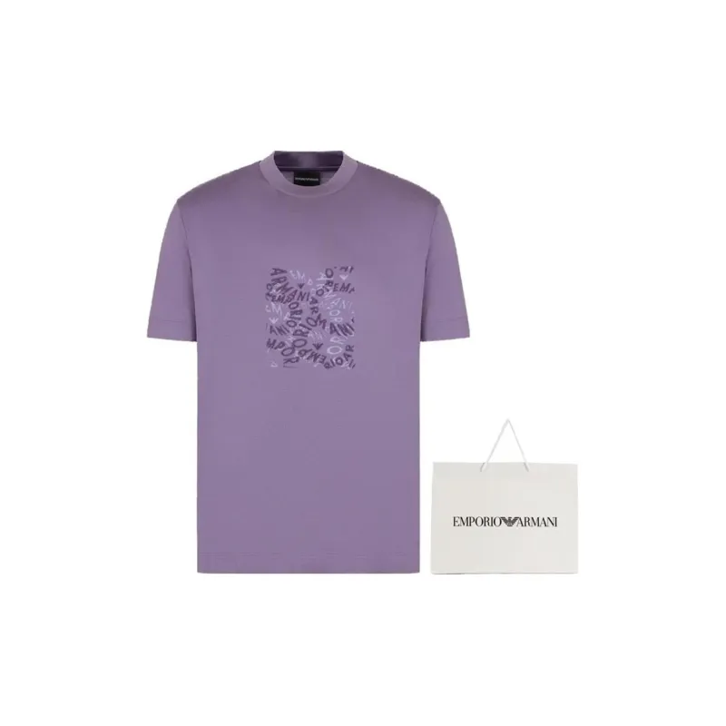 EMPORIO ARMANI SS24 T Shirt Men's Purple-1
