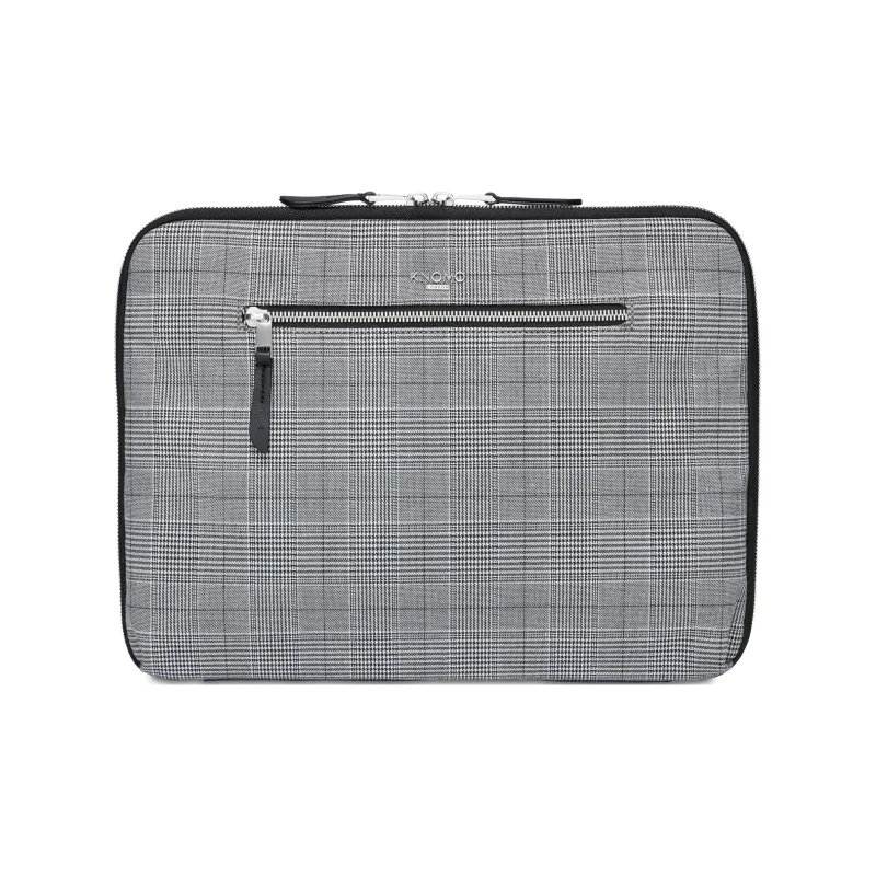 KNOMO Nylon Storage Bag Unisex Gray Plaid-0