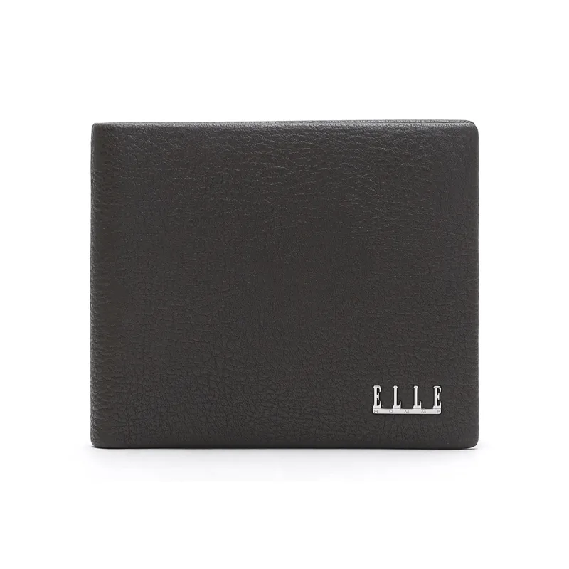 ELLE HOMME Top Grain Cow Leather Money Clip Ticket Clip Small Size Men's Black Coffee-6