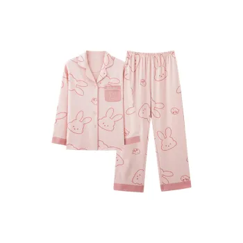 MIIOW Pajama Set Women's Pink Rabbit Print