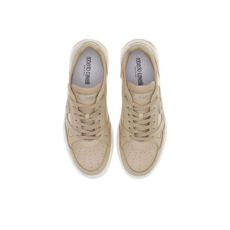 Roberto Cavalli Low-Top Skateboard Shoes Men's Light Brown-4