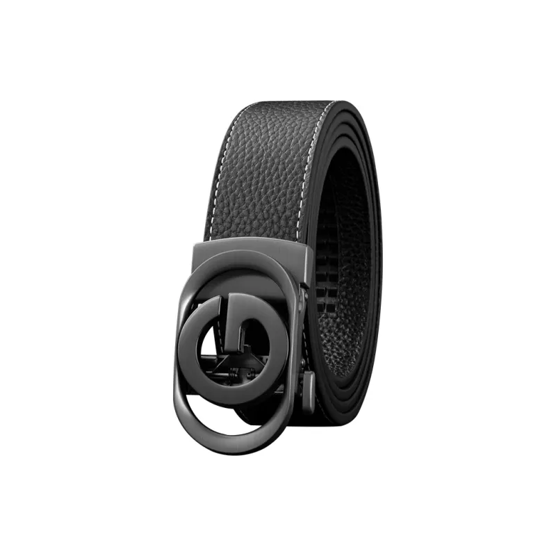 LUCKY LION Luxe Automatic Buckle Genuine Leather Business Pants Belt Top Grain Cow Leather Belts Men's Width 3.5cm-1