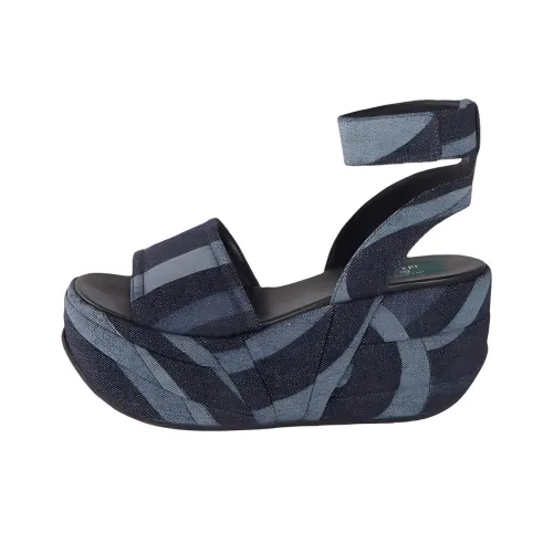 Pucciami Denim Platform Sandals