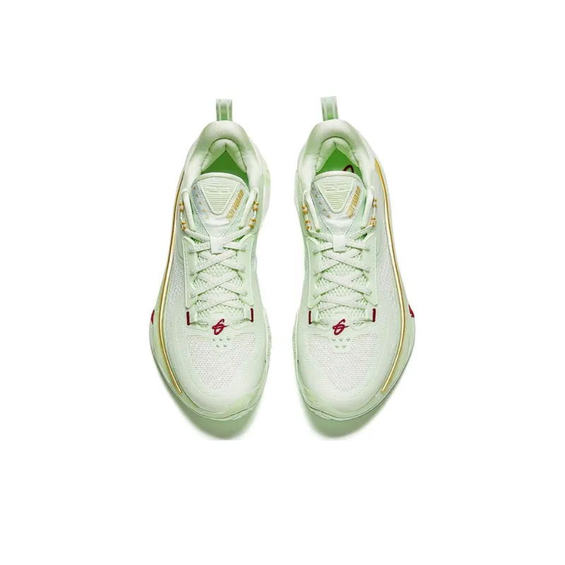 Anta GH5 Cushioning Rebound Low-Top Basketball Shoes Men's Green Gold-2