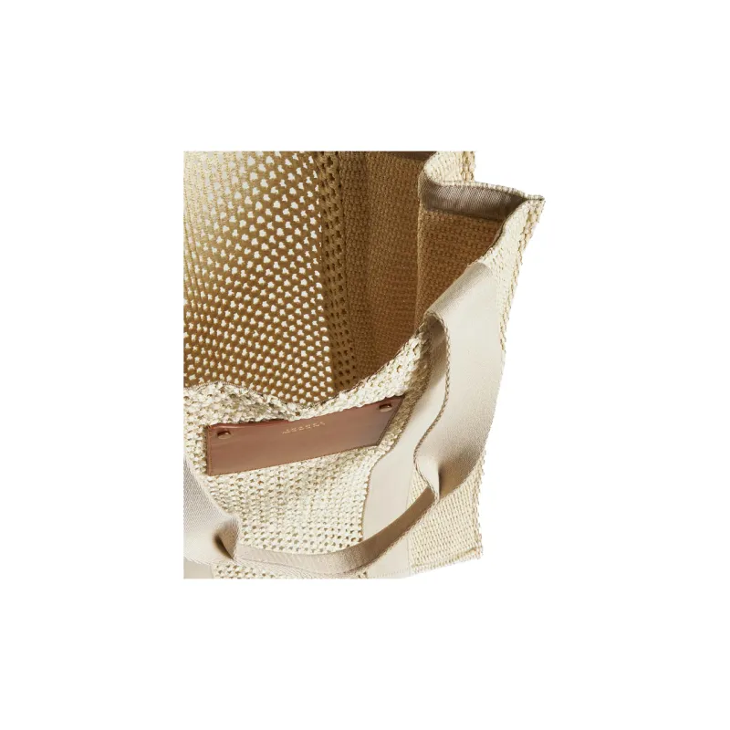 ISABEL MARANT Striped Woven Top Handle Bag-4