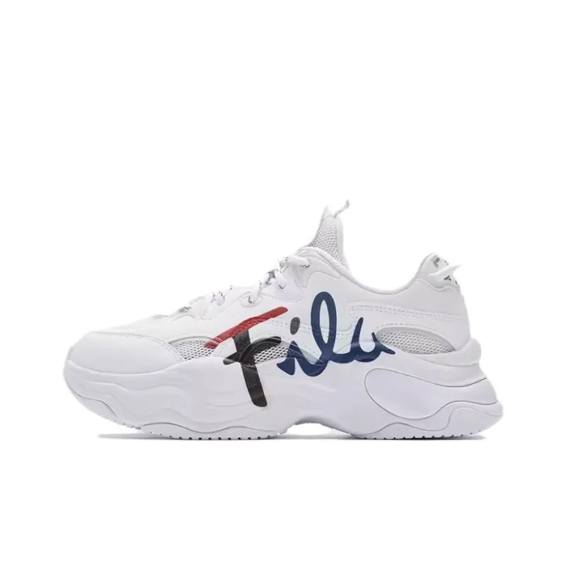 FILA FUSION BUBBLE Cushioning Anti Slip Wear Resistant Breathability Low Top Casual Shoes Women's White-0