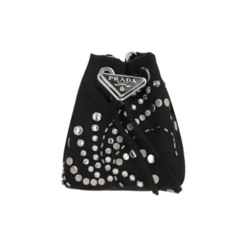PRADA Nylon One Shoulder Crossbody Clutches Mini Women's Black