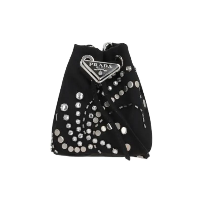 PRADA Nylon One Shoulder Crossbody Clutches Mini Women's Black-0