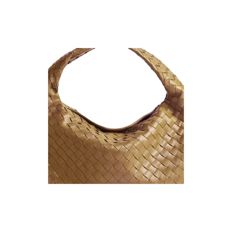 Bottega Veneta Cow Leather Handbag Shoulder Bag Small Size Women's Dark Almond Brown-4