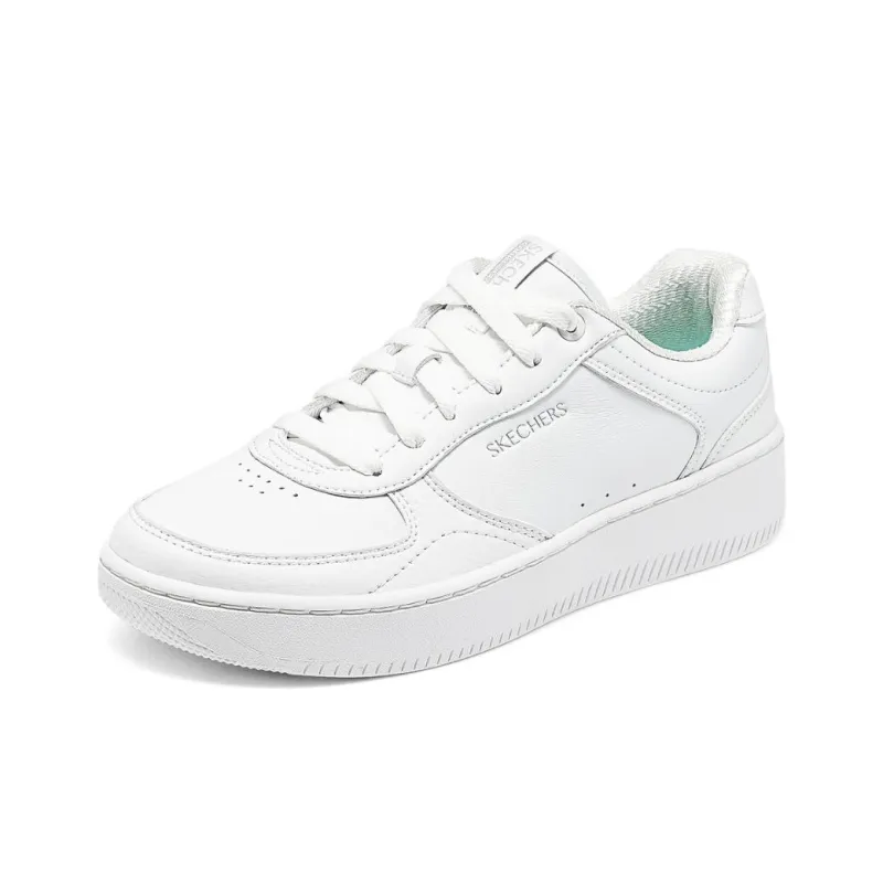 Skechers Court Classics Slip Resistant And Breathable Low Top Skateboard Shoes Women's White-1