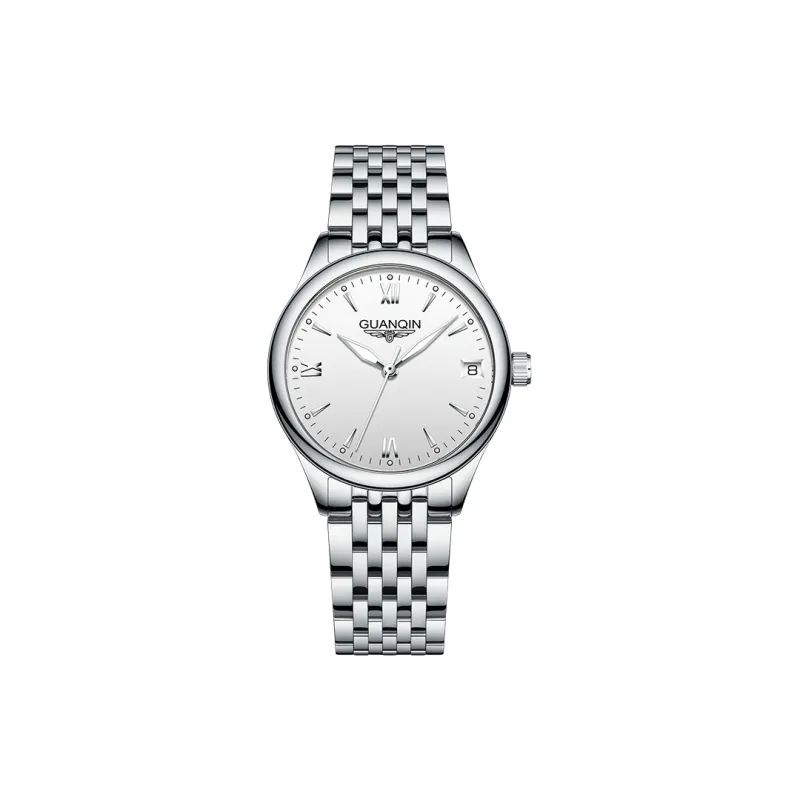 GUANQIN Mechanical Movement Stainless Steel Watchband Watch Men's Watches White Dial-0