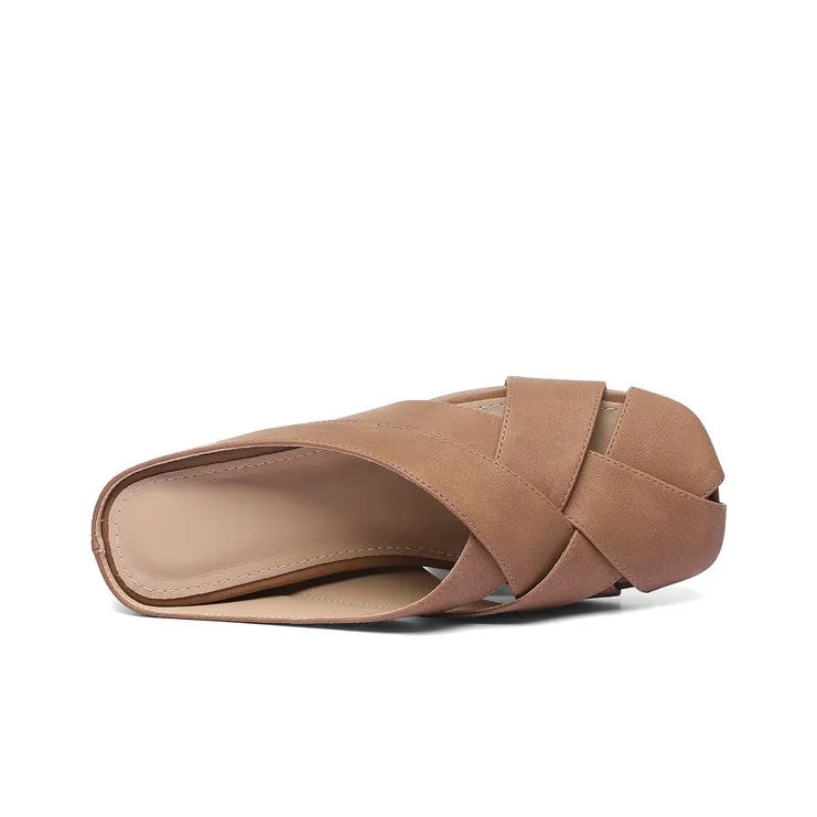 Golden Silk Rabbit Wrap toe Slippers Women's-11