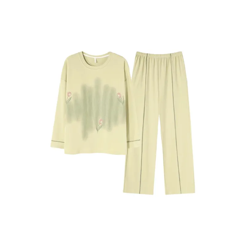 MIIOW Pajama Set Women's Light Green Floral-0