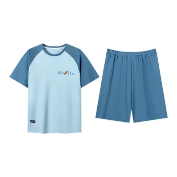 ROUKEER Pajama Set Men's Sky Blue