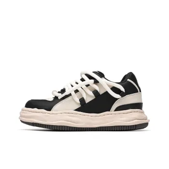 Angelmi Anti-Slip Wear-Resistant Low-Top Skateboard Shoes Unisex Beige Black