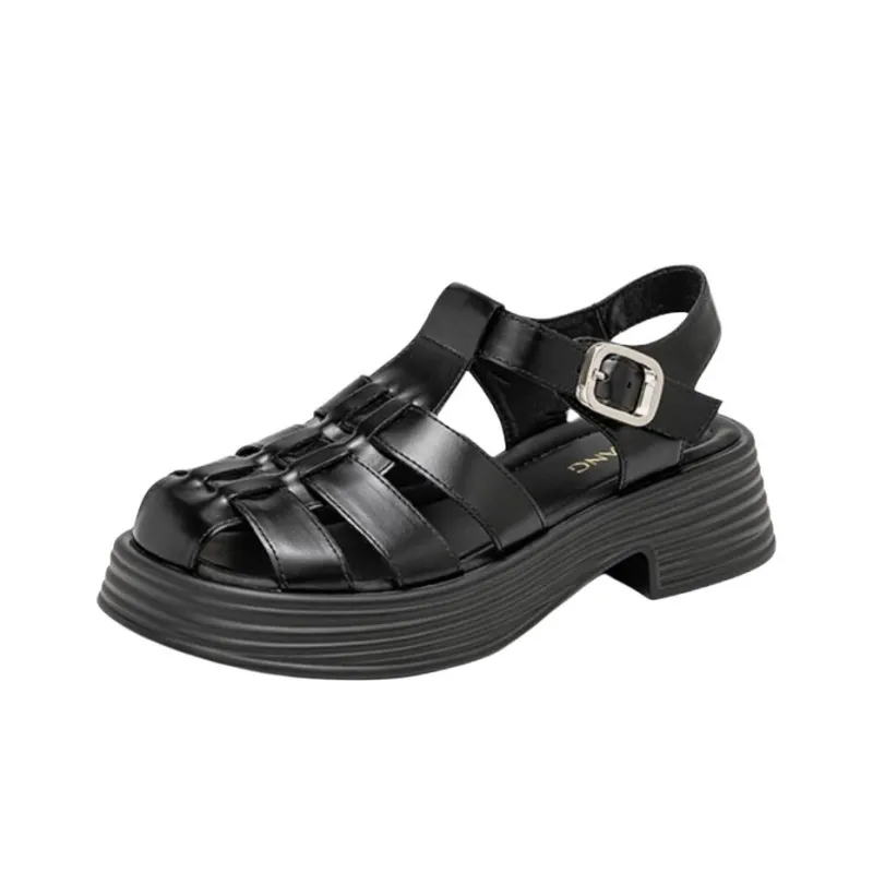 AOKANG Roman Sandals 5.2cm Women's Black-1
