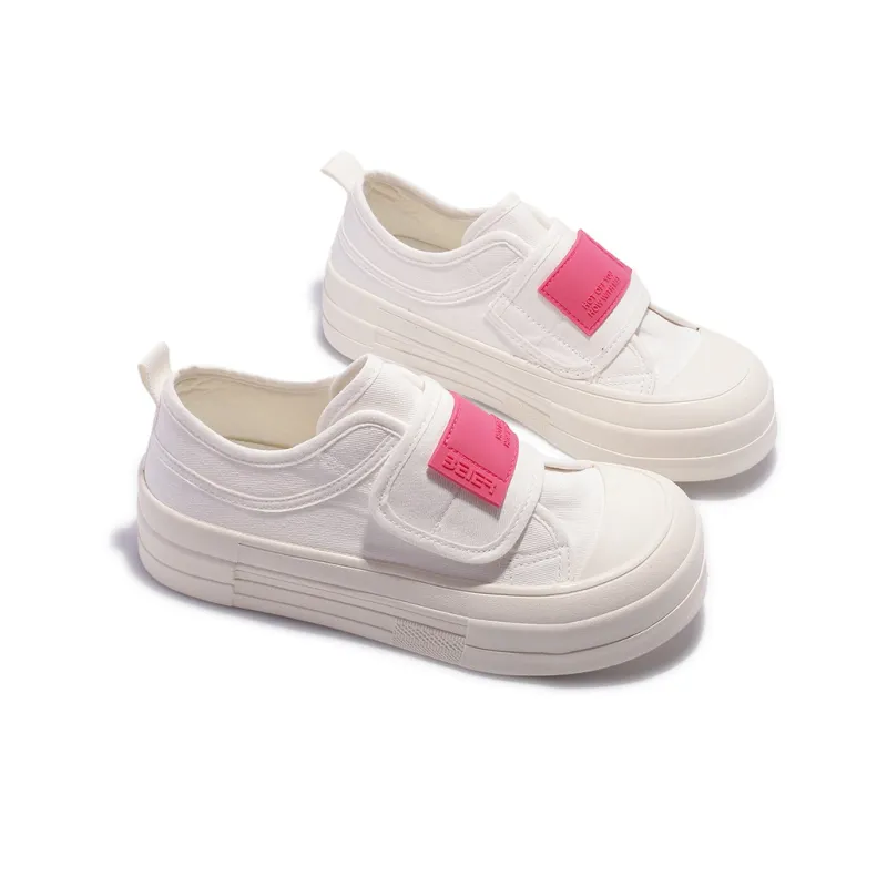 Miss Zhang Anti Slip Wear Resistant Breathable Lightweight Height Increasing Low Top Casual Shoes Women's White Red-2