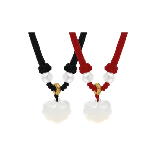 Strange Snow Cinnabar Jade Necklaces Unisex