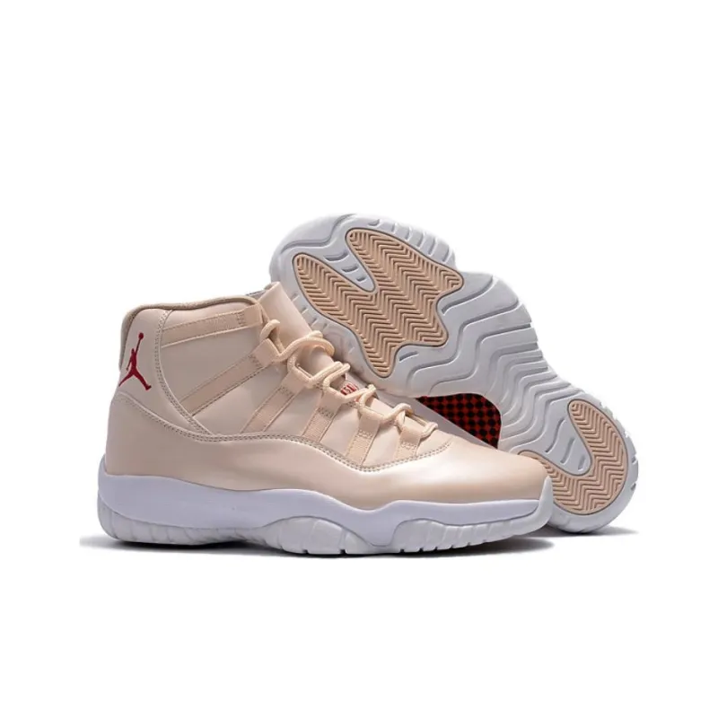 Jordan Air Jordan 11 Retro Cushioning Wear-Resistant High-Top Vintage Basketball Shoes Men's Ecru-4