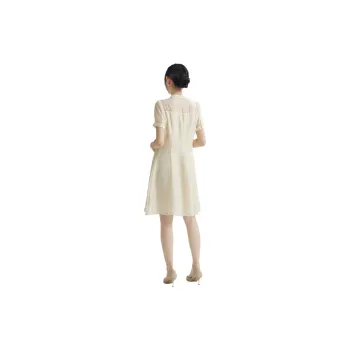 SMEN Short Sleeved Dresses Women's Beige