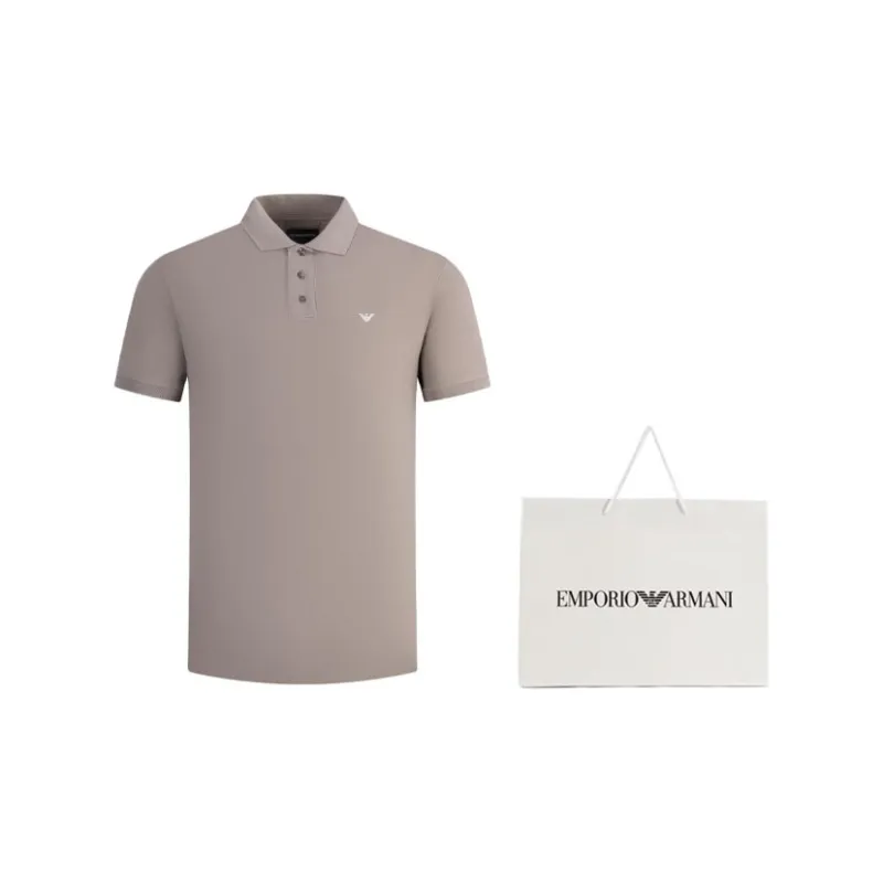 EMPORIO ARMANI SS24 Polo Shirt Men's Light Coffee-3