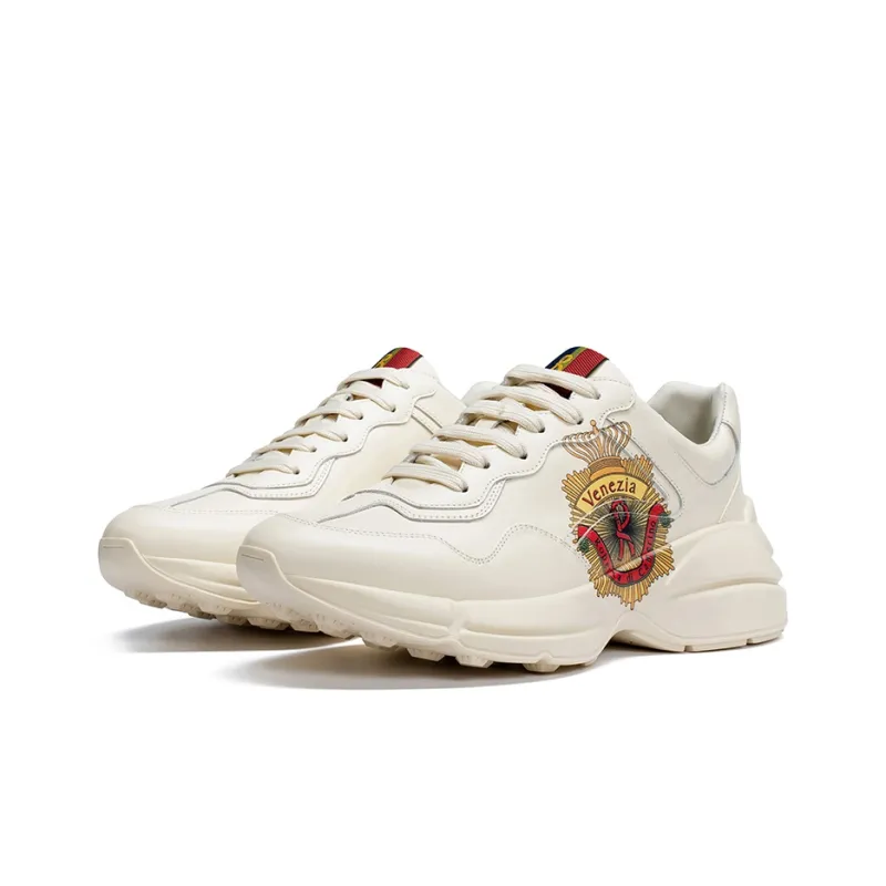 ROBERTA DI CAMERINO Anti Slip And Wear Resistant Height Increasing Low Top Chunky Sneakers Men's Apricot-4