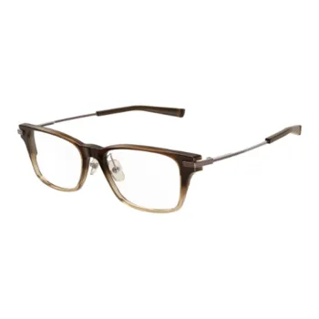 Four Nines Pure Titanium Plate Square Eyeglass Frames Unisex Brown