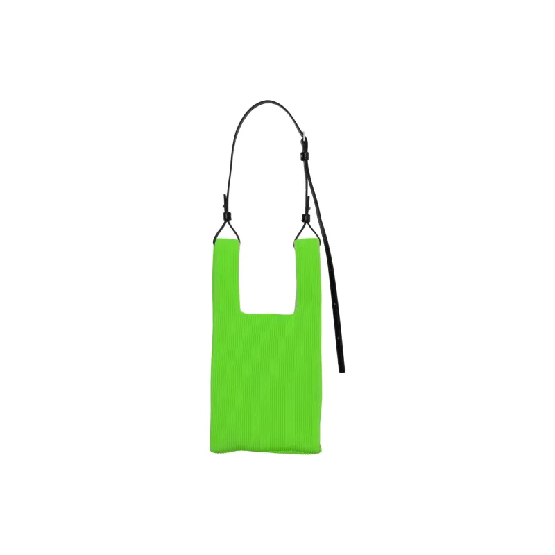 LASTFRAME Recycled Polyester One Shoulder Handbags Small Size Unisex Lime Green & Ecru-1