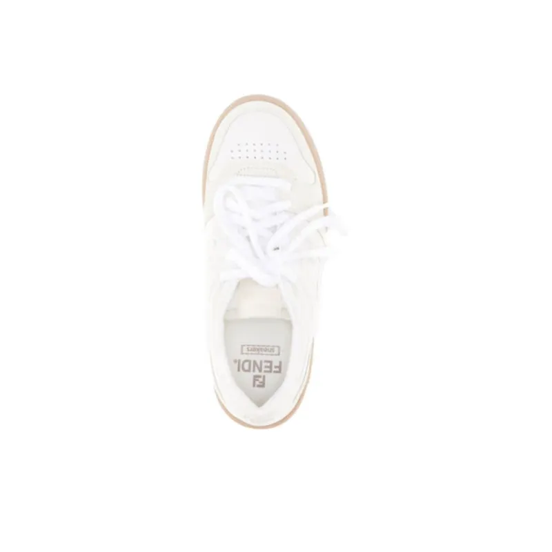 FENDI Match Low Top Suede 'White' Women's-4