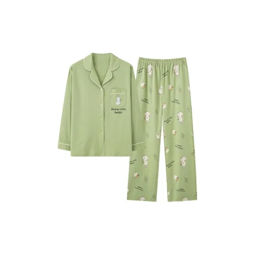 MIIOW Pajama Set Women's Green Rabbit