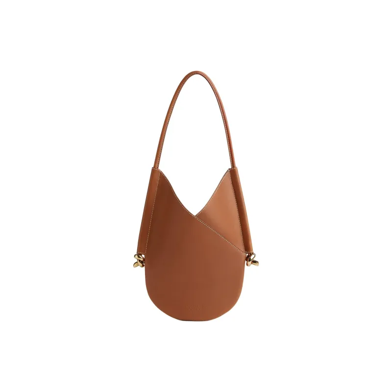 Bottega Veneta Solstice Calfskin Handbag, Shoulder Bag Trumpets Women's Light Wood Color-0