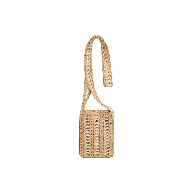 ZARA Paper Based Wicker Crossbody Bag Shoulder Bag Men's Natural Color-0