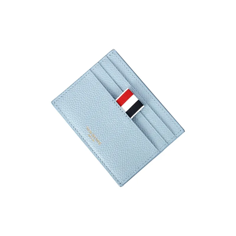 THOM BROWNE· Cow Leather Card Holder Men's Light Blue-2