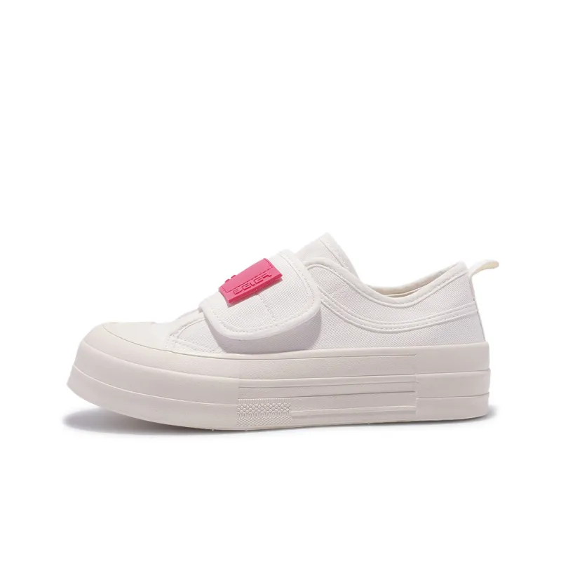 SNXR Anti Slip And Wear Resistant Height Increasing Cushioning Low Top Canvas Shoes Women's White Red-0