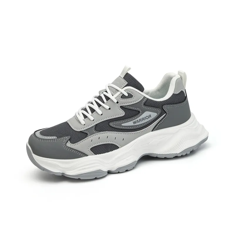 WARRIOR Chunky Sneakers Men Low Top Gray-1