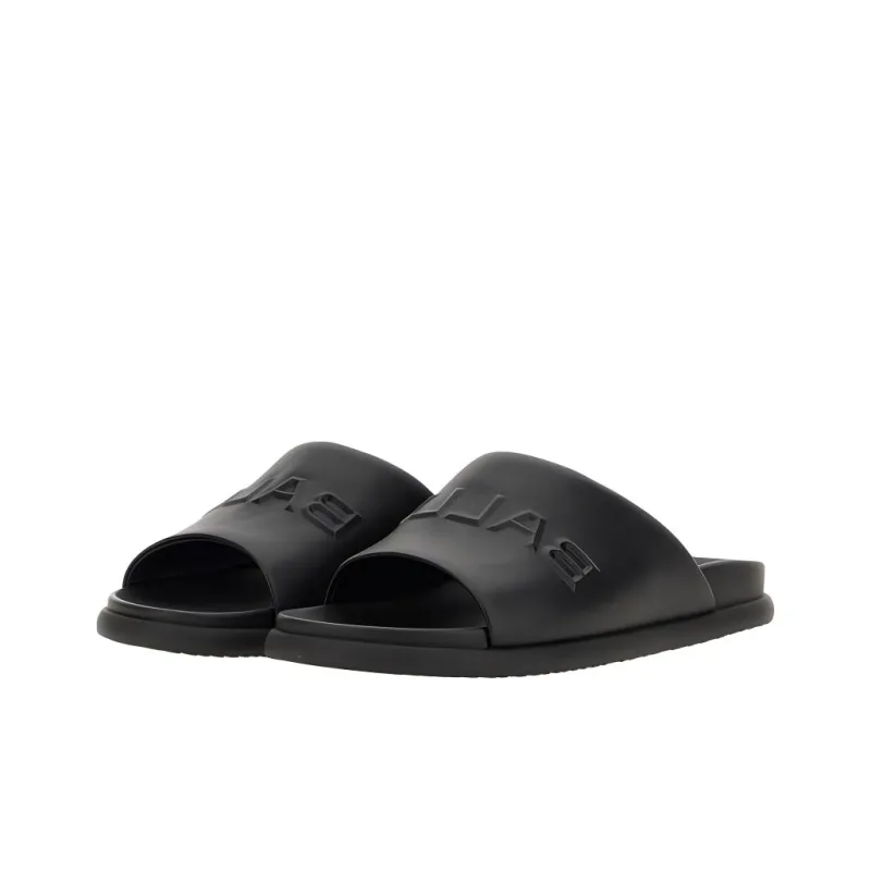 BALLY Logo-embossed Leather Slides-2