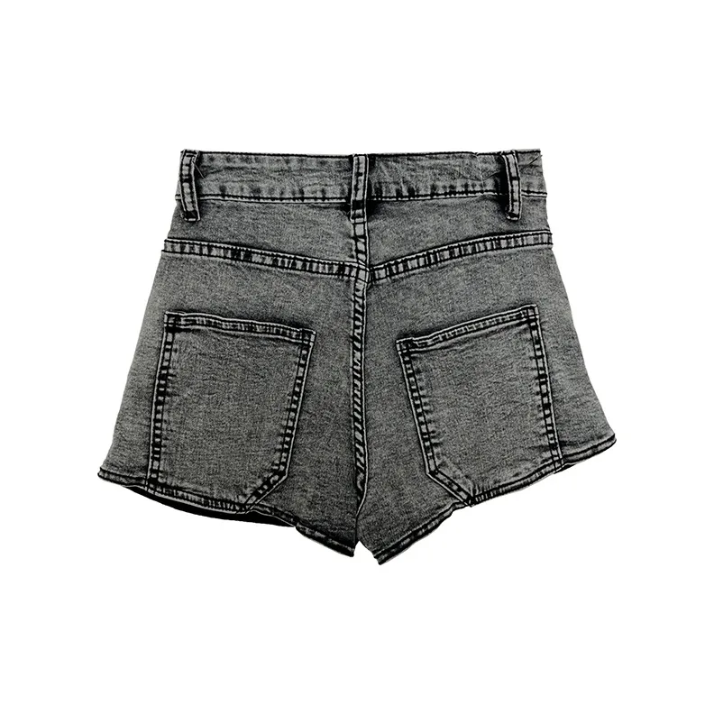 Icicofficial Denim Shorts Women's Black Gray Color-1