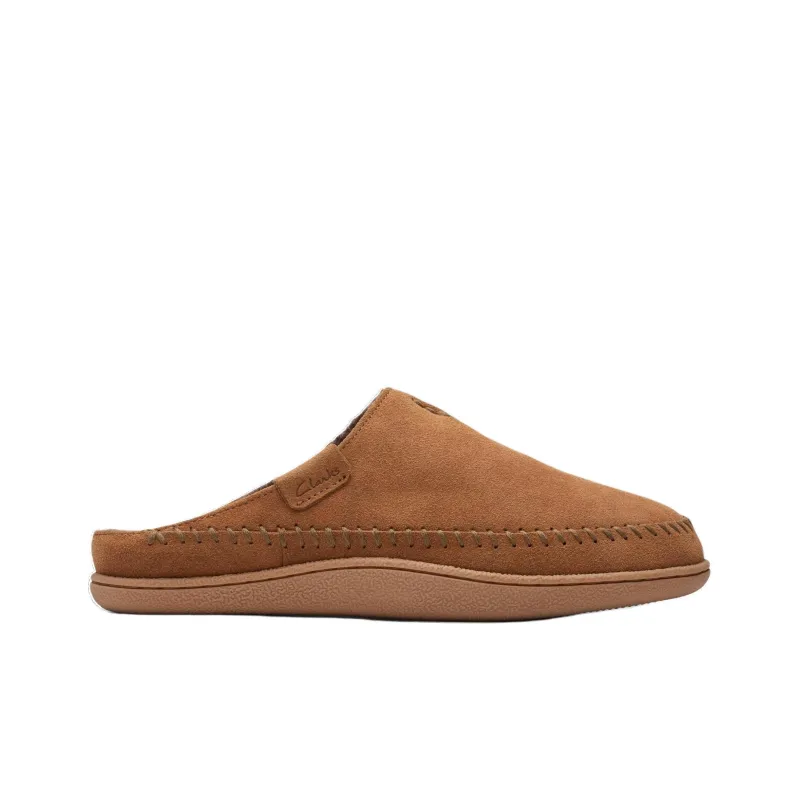 Clarks Rubber Sole Quiet Abrasion-Resistant Slip-Resistant Wrap-toe Slippers Men's Brown-1