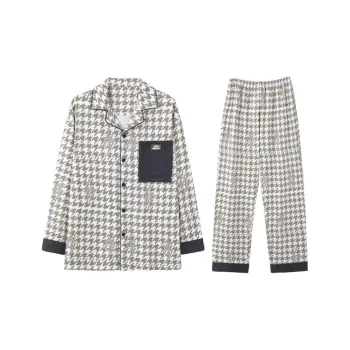 MIIOW Pajama Set Men's Gray White Pattern