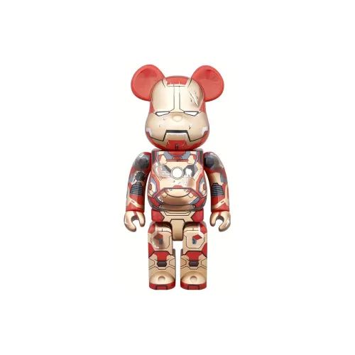 BE@RBRICK Iron Man Mark Xlii Damaged Ver. Gold