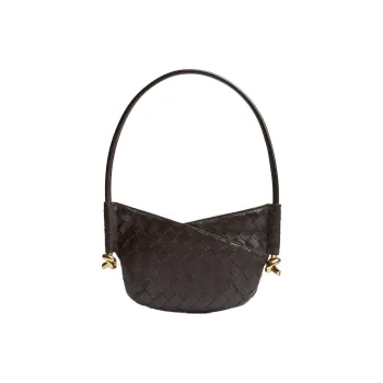 Bottega Veneta IntrecciatoSolstice Sheepskin Handbag, Shoulder Bag Mini Women's Chocolate Brown
