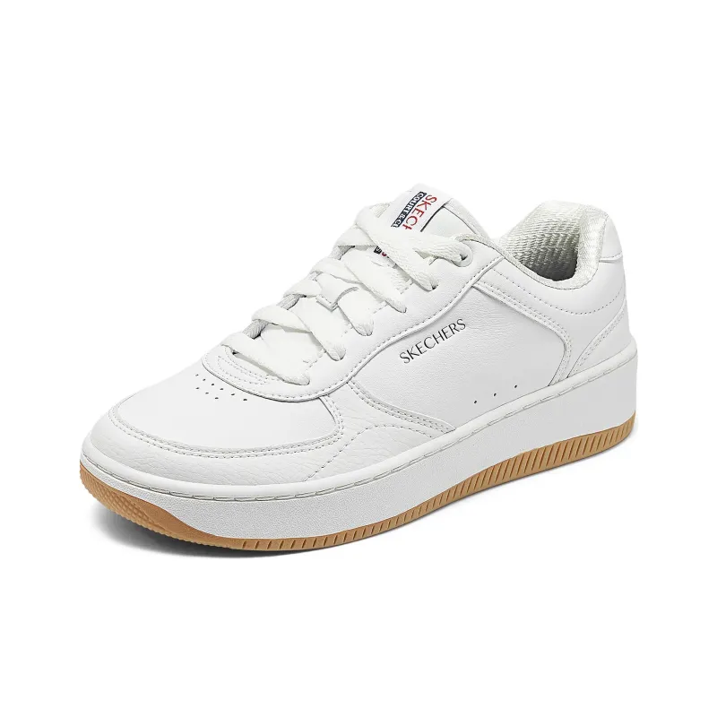 Skechers Court Classics Anti Slip Wear Resistant Low Top Skateboard Shoes Women's White Yellow-1