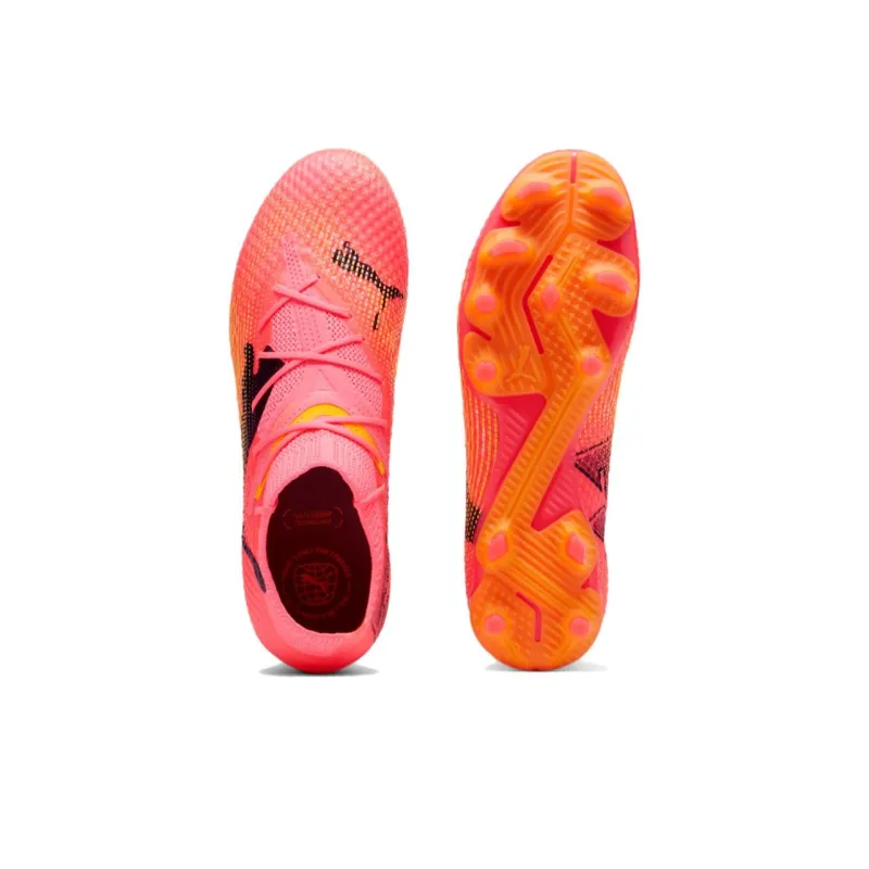 PUMA AG Short Rubber Studs FG Long Rubber Studs Cushioning Wear Resistant Soccer Shoes Unisex Pink Yellow-3